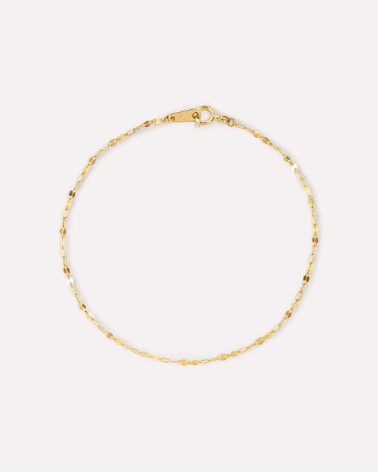 Solid Yellow Gold - Sparkle Link Chain Bracelet