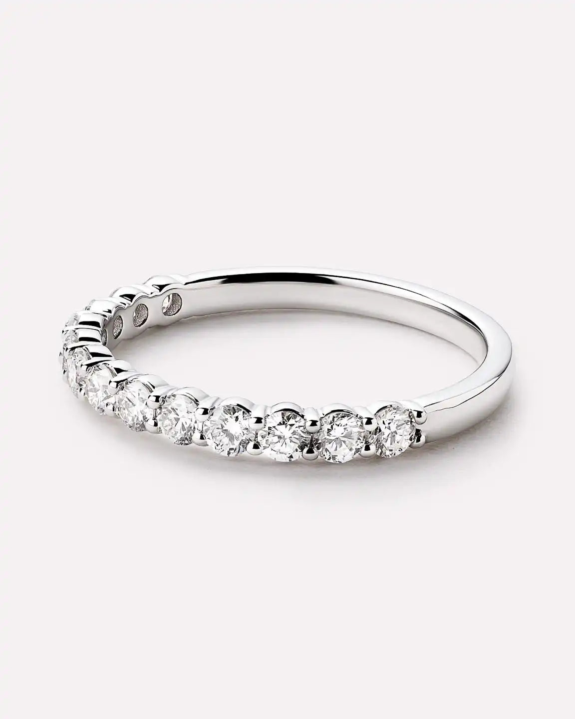 Solid White Gold - Half Eternity Diamond Ring (1/2 ctw)