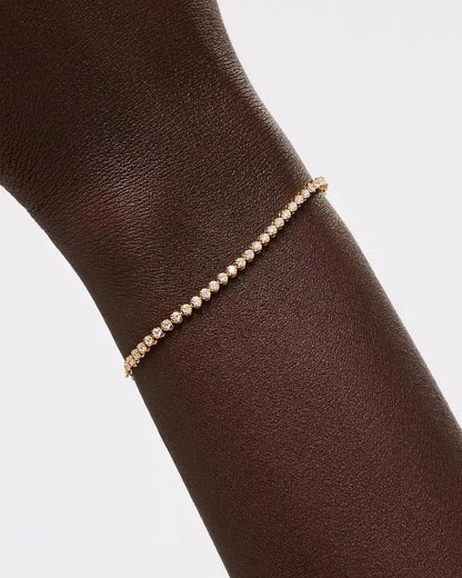 Solid Yellow Gold - Diamond Tennis Bracelet (1/2 ctw)