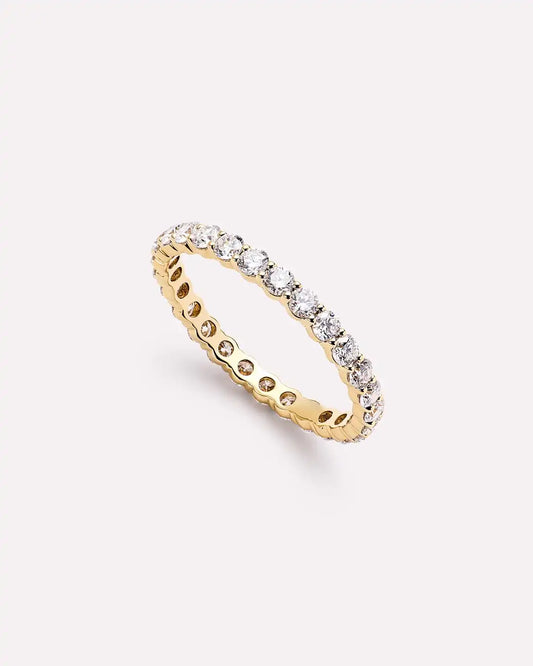 Solid Yellow Gold - Eternity Diamond Ring (1 ctw)