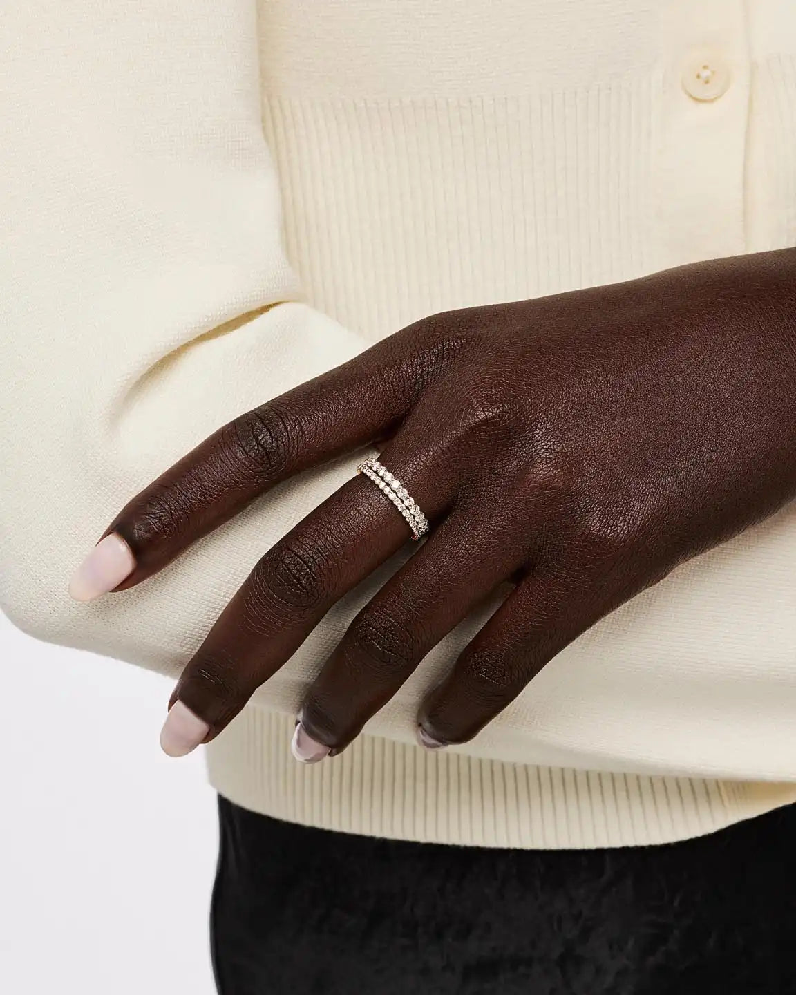 Solid Yellow Gold - Eternity Diamond Ring (1 ctw)
