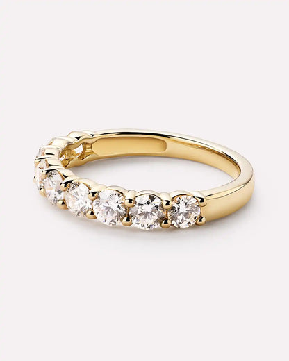 Solid Yellow Gold - Half Eternity Diamond Ring (1.25 ctw)